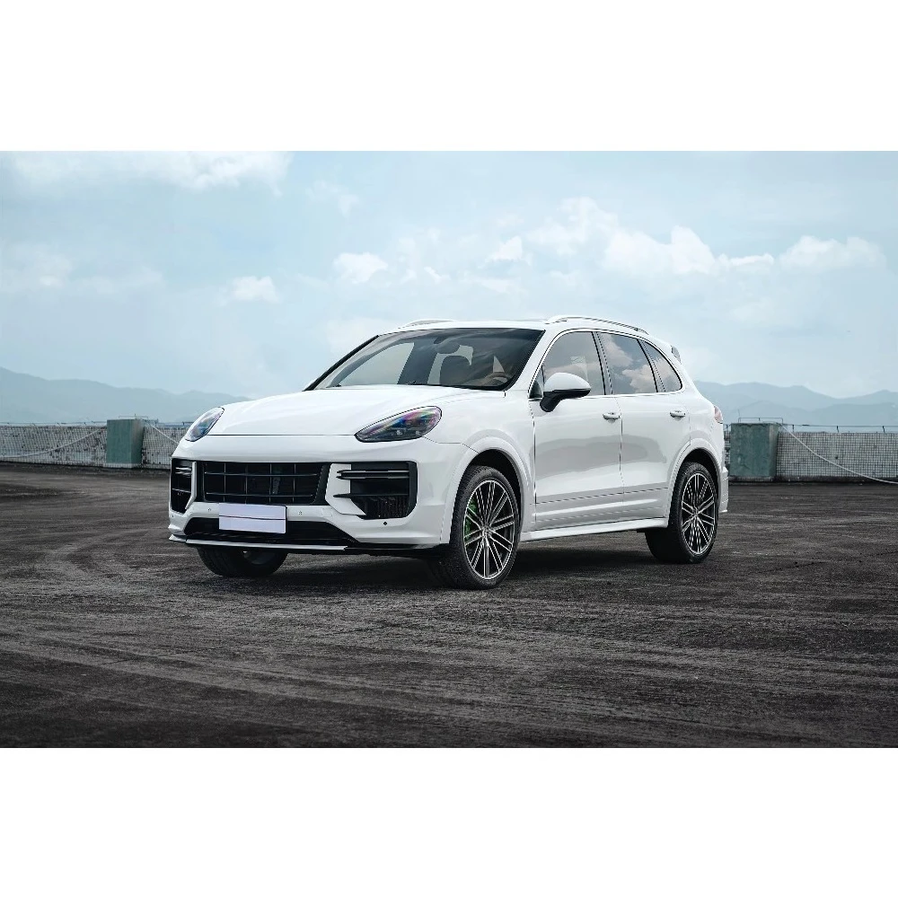 جديد لـ Cayenne Turbo GT المصد الأمامي والتنانير الجانبية GTS لوحات الباب مجموعة ترقية الشفة الخلفية مبطنة غير مطلية باللون الأسود #5