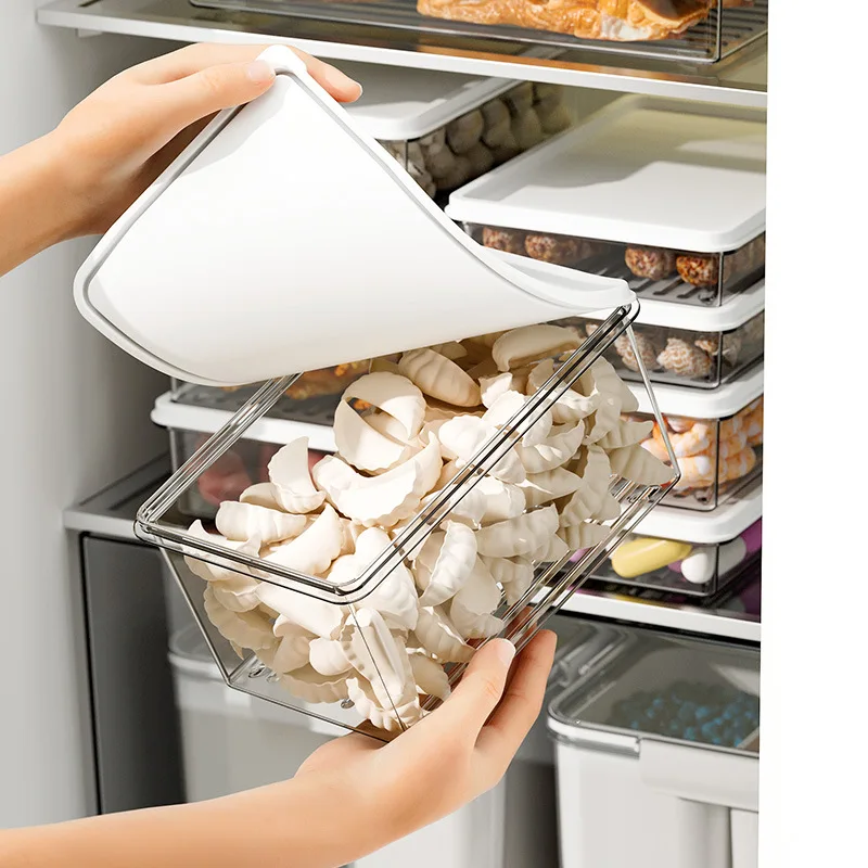 Refrigerator Crisper Household Kitchen Food Grade Fruit Vegetable Plastic Food Sealed Box Frozen Storage Box