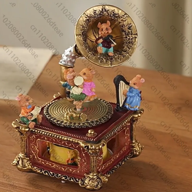 Vintage Gramophone Music Box Classic Music Box for Girls, Girlfriends, or Best Friends Birthday Gift or Decorative Ornament