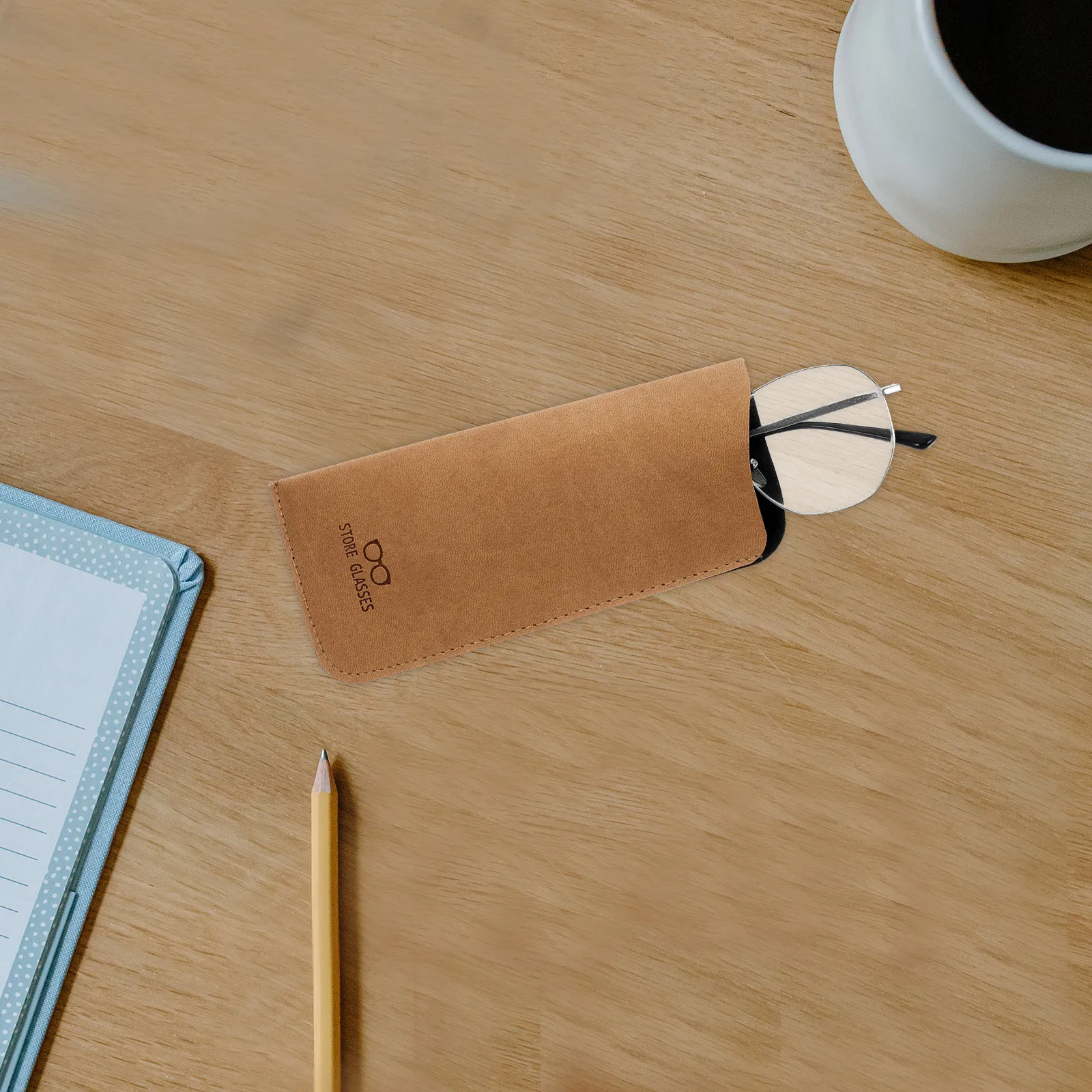 

2Pcs Soft Glasses Pouch Vintage PU Eyeglass Case Slim Portable Eyewear Sleeve for Reading Sunglasses Men Women Students Commute