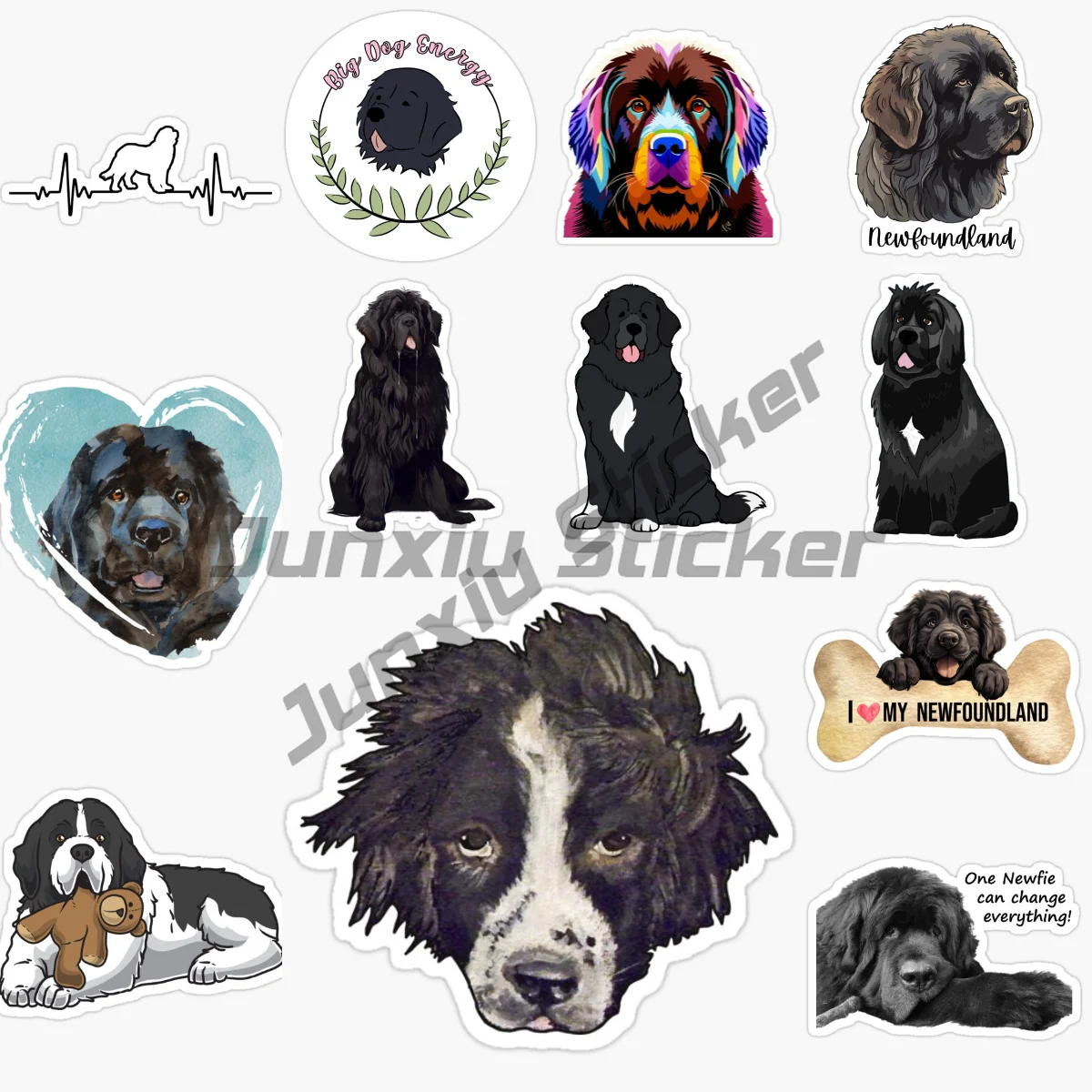 

Newfoundland Dog Jet Ski Racing Scooter Car Stickers Waterproof Personality Decal Car Laptop Surfboard Decor Boat Accessories