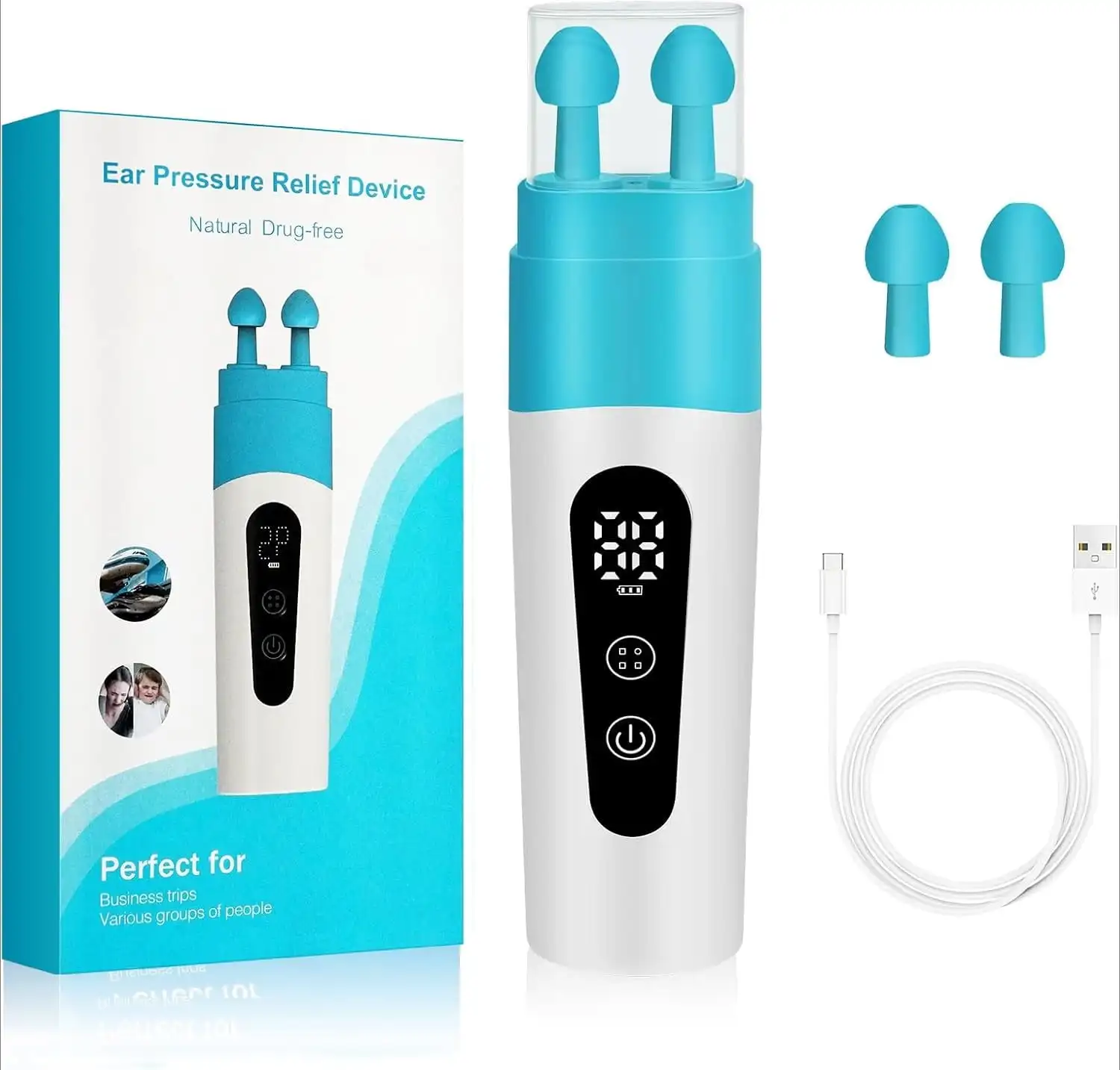 Ear Pressure Relief Device, Eustachian Tube Unclogger Balanced Ear Pressure Improve Tinnitus and Earache, Ear Care Products for