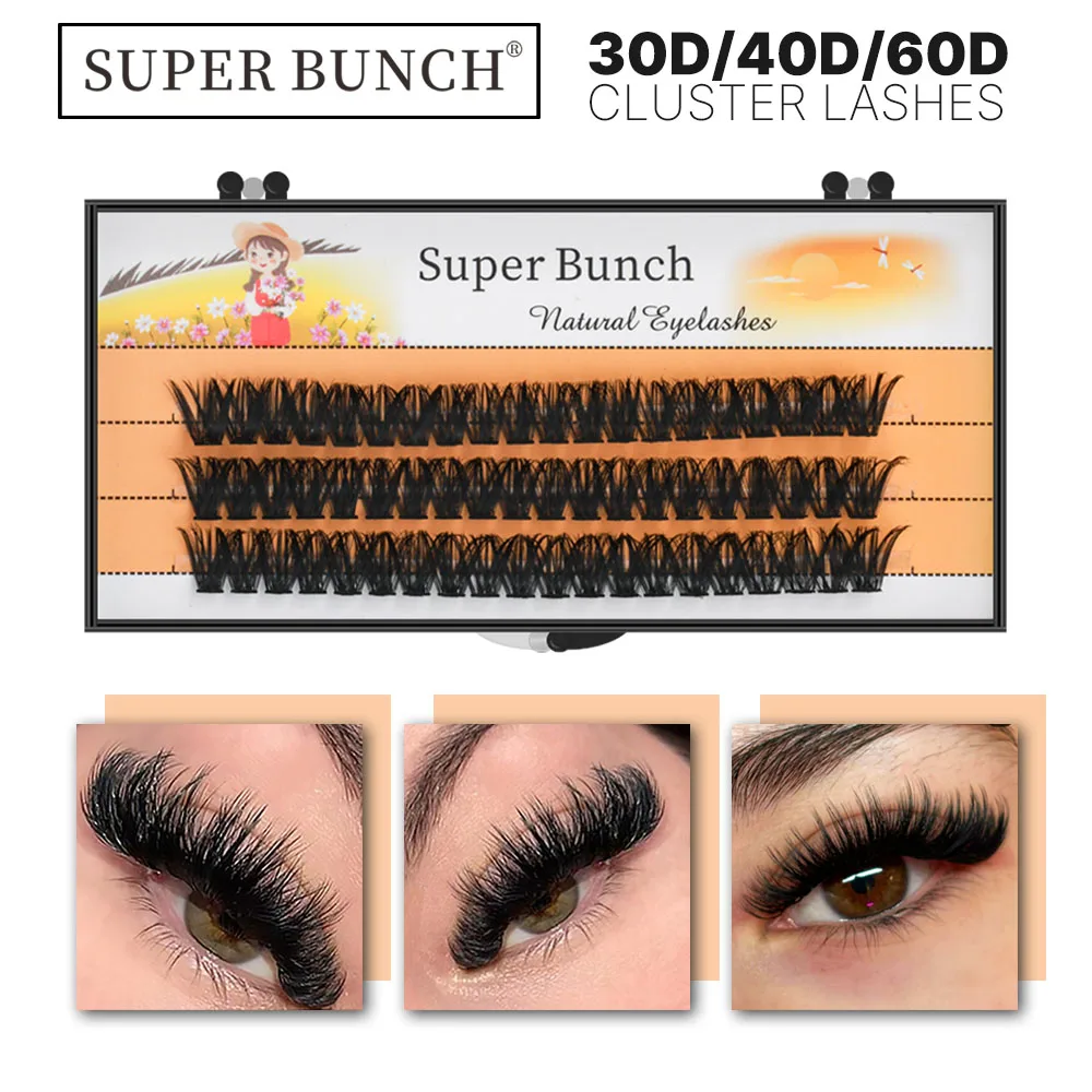 Super Bunch Super Thick 30D/40D/60D/80D Classic Style Individual DIY Silk Mink Eyelashes Handmade False Eyelash Bundles Cilios