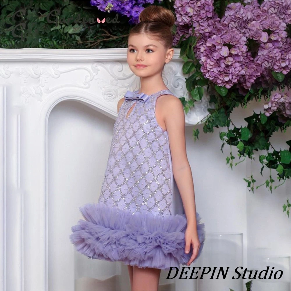 2024 New Girls Princess Dress Child Eid Al Fitr Party Dress Satin Cute Baby Girl Flower Dresses Designer Advanced  Style Dresses