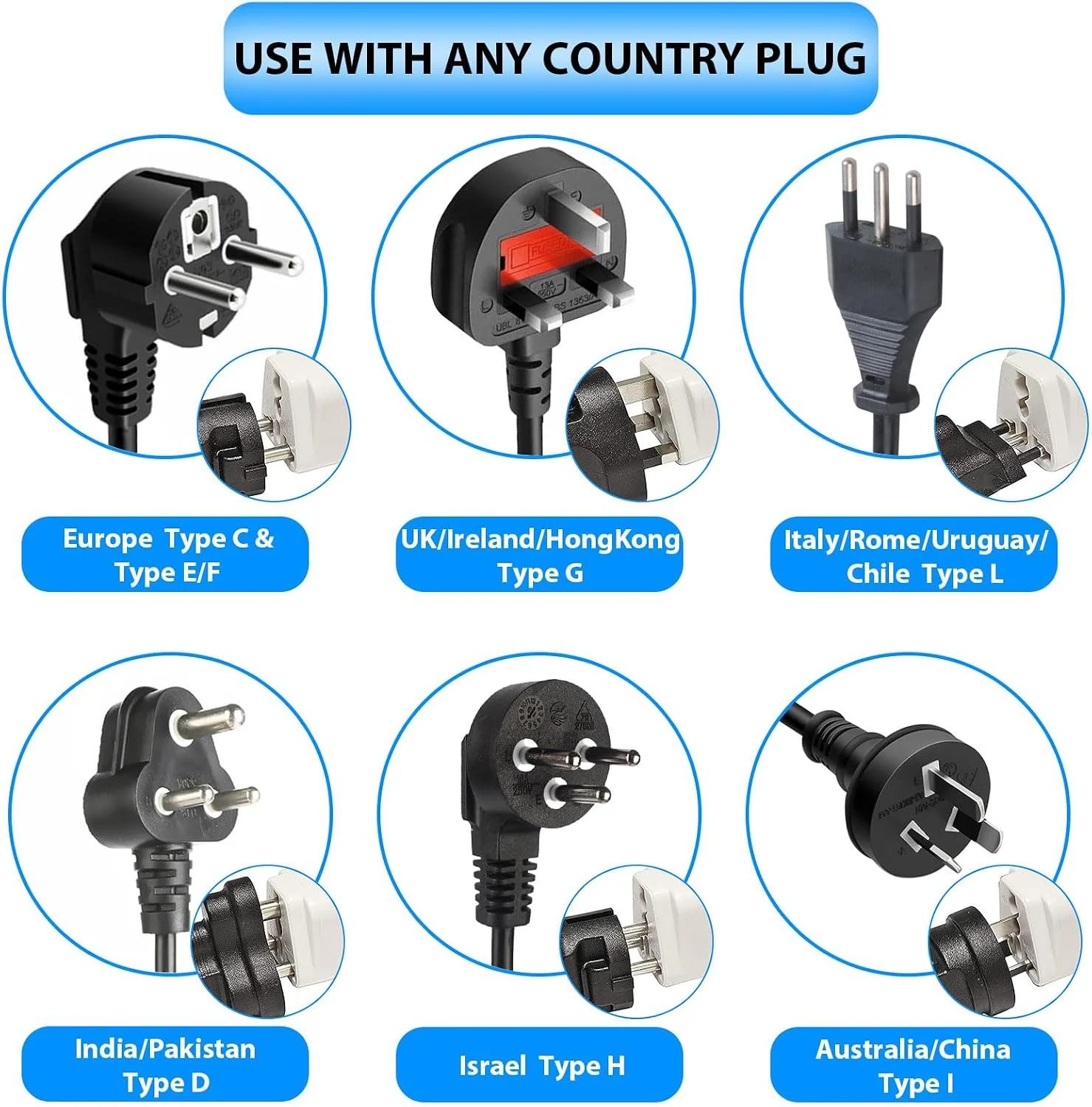 US to UK Type G Plug Adapter Fused 13A 250V Type A/B Travel Power Adapter for England Ireland Singapore Malaysia Dubai Hong Kong