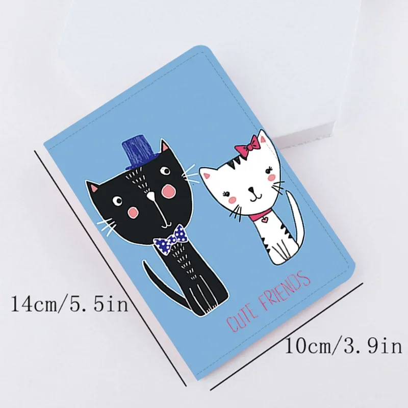 Pu Leather Passport Sleeve Men Women Travel Holder Cred-Card Storage Cover Cartoon Print Secure Sleeve Waterproof Protector Case