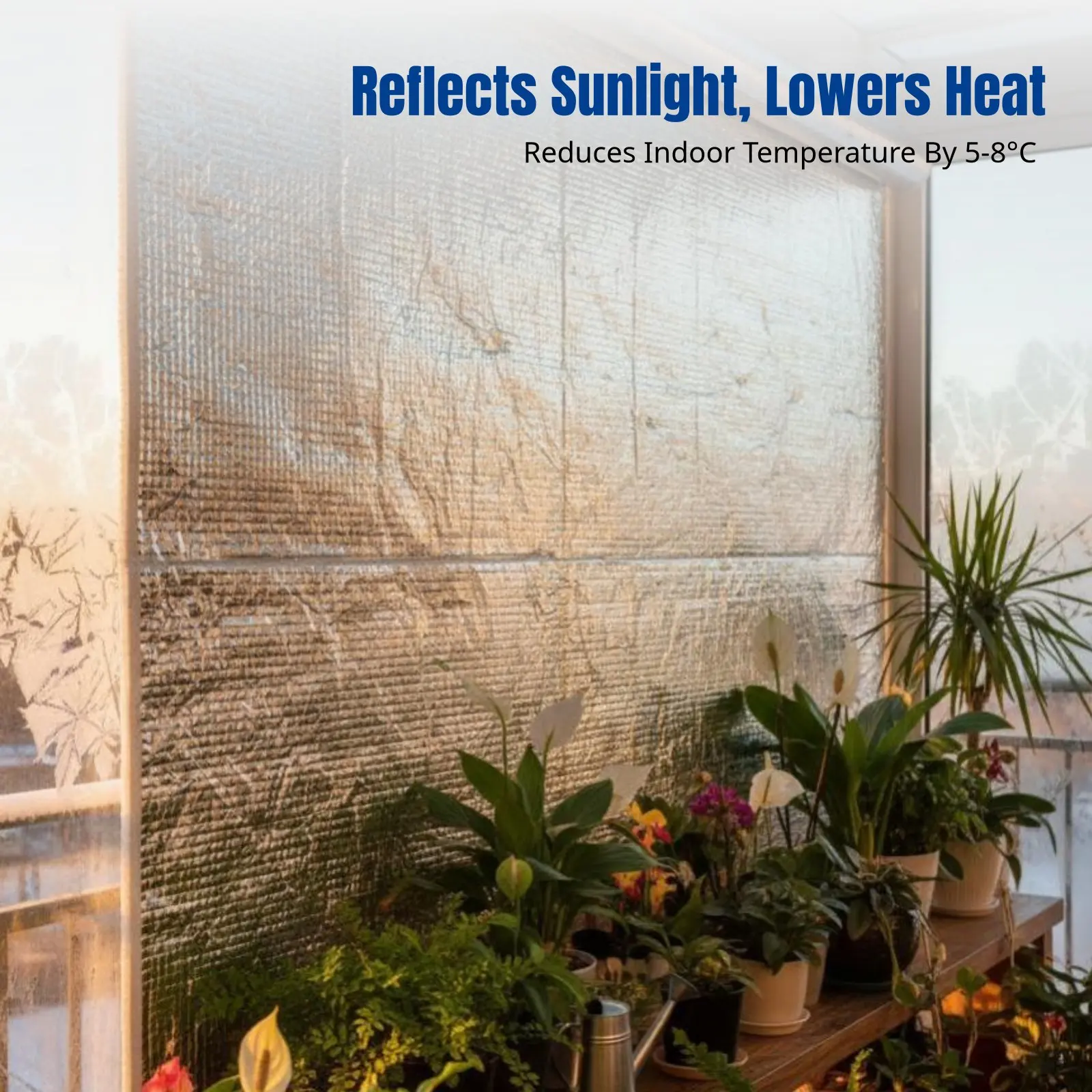 Window Insulation Film, Heat Reflective Aluminum, Double-Sided Sun Protection, Glass Cold-Resistant Cover for Balcony Greenhouse - view 4