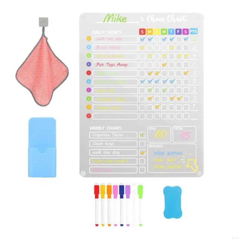 2025 New Clear Acrylic Chore Chart Board for Fridge Reminder 9x12Inch Fridge Calendar Planner For Plan Note