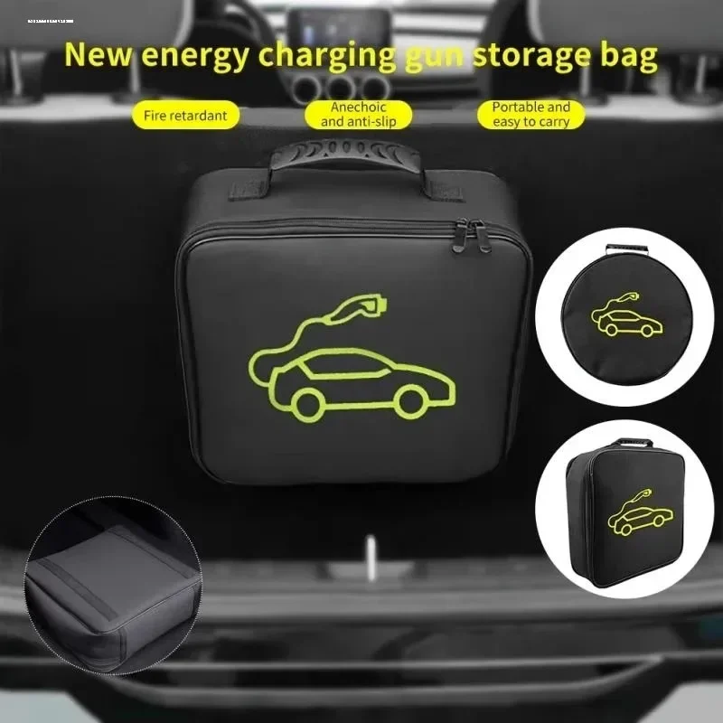 For LI L7 L8 L9 ONE 2021-2024 Waterproof Retardant Trunk Storage Box Accessory EV Car Portable Charging Cable Storage Carry Bag