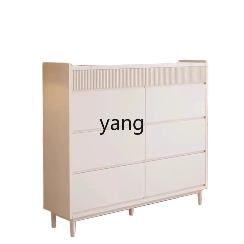 

YJQ solid wood chest bedroom living room ultra-thin small apartment cream wind rock slab storage storage chest