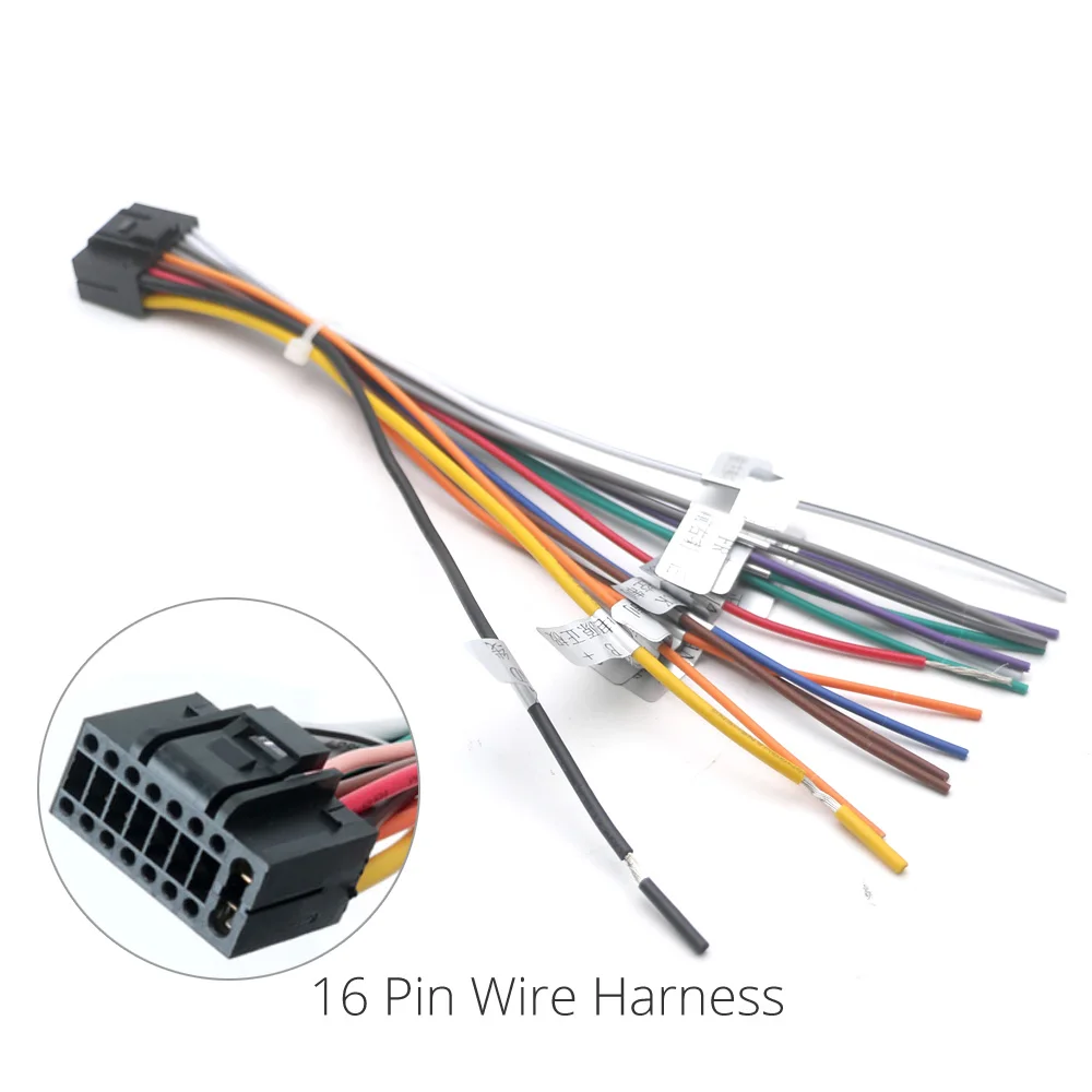 16 Pin Extension Line Wire Harness Kit Power Speak Cable Adapter