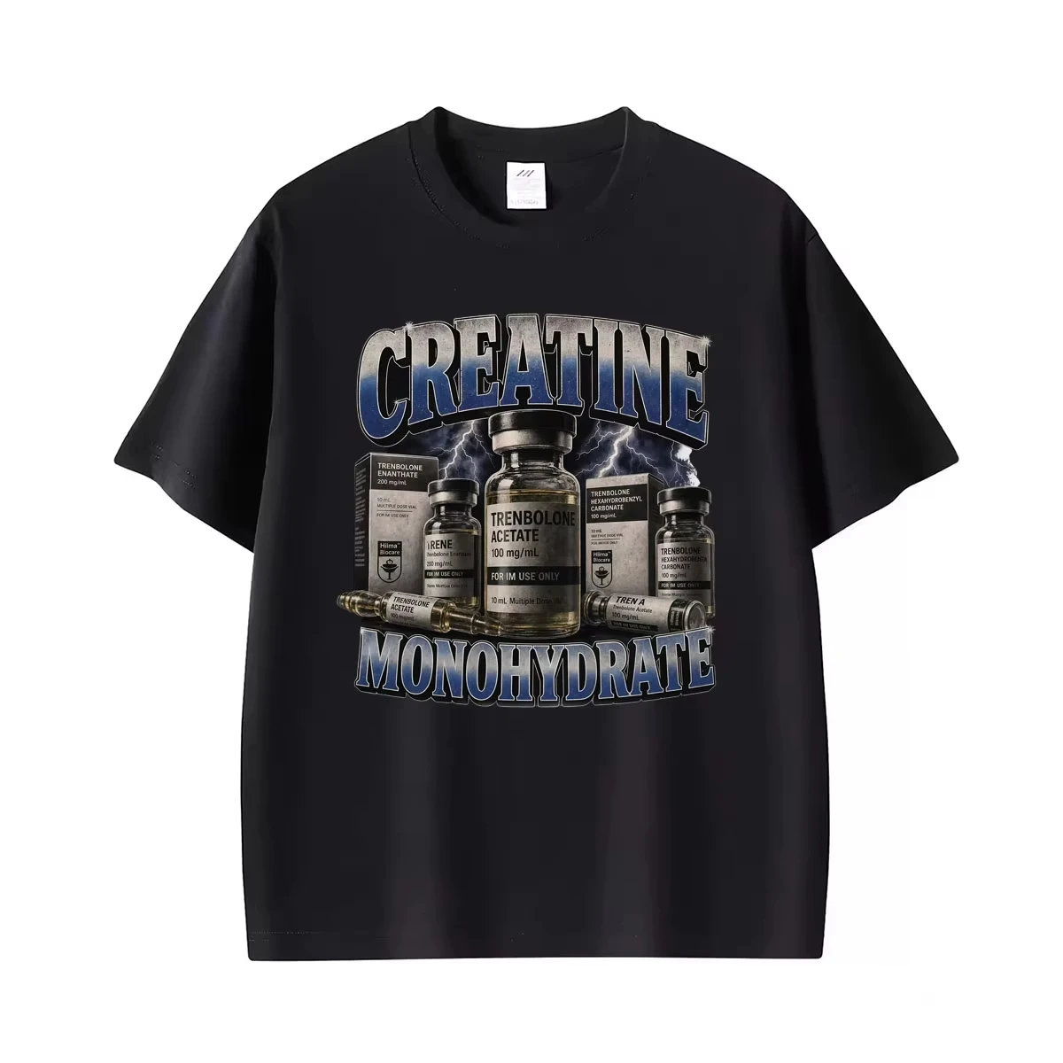Camiseta com estampa de meme engraçada de creatina monohidratada, masculina e feminina, harajuku, humor, moda, casual, 100% algodão, camiseta de alta qualidade