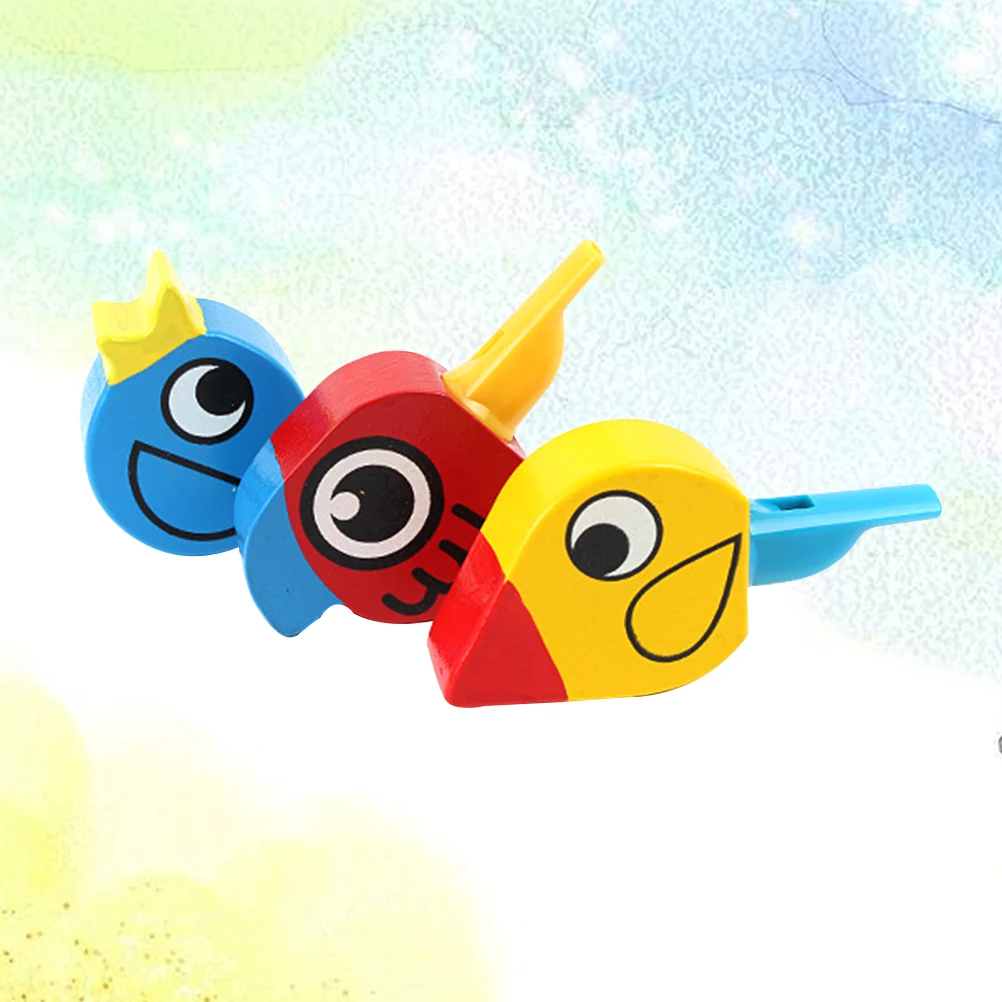 4 pçs assobios de pássaro de madeira dos desenhos animados criativo forma animal para festa festival presente educacional criativo apito