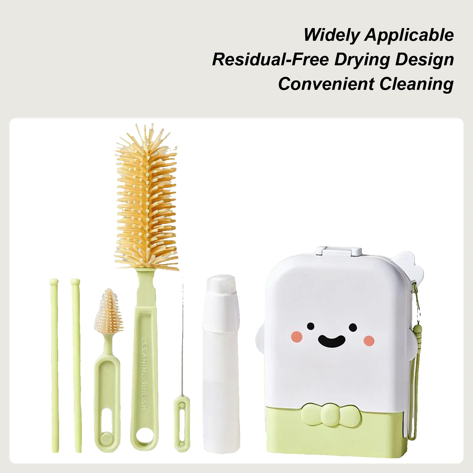 

Дорожная щетка для бутылочек, щетка для мытья детских бутылочек с футляром для хранения, скруббер, шайба, портативная вертикальная для кухни, кормления на пляже