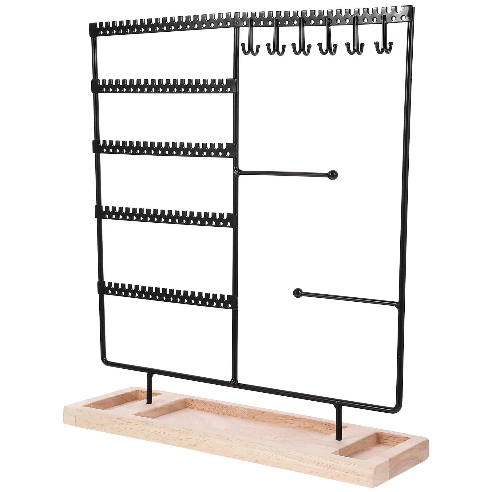 Premium Wooden Jewelry Display Stand Compact Lightweight Earring Holder Organizer for Personal Counter Tabletop