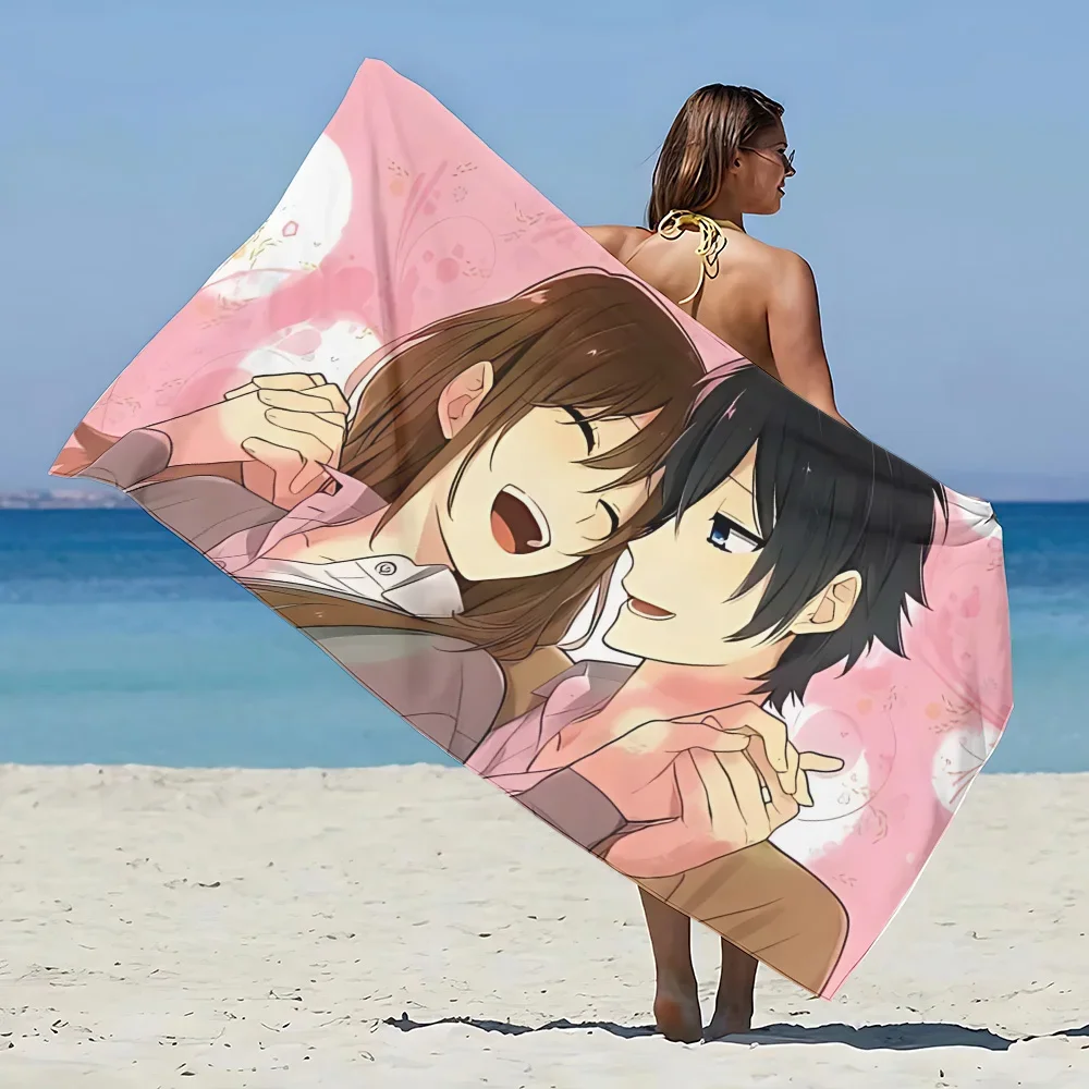 Horimiya Anime Beach Towel Microfiber Sand Free Quick Dry Soft Sandproof Pool Towels Gift for Women Travel Gym Shower Camping