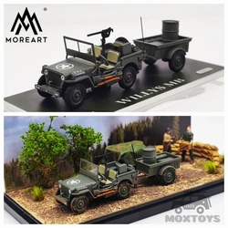 TIME MICRO MoreArt 1:64 Willys mb battlefield supply scenario / Willys MB Trailer Diecast Model Car