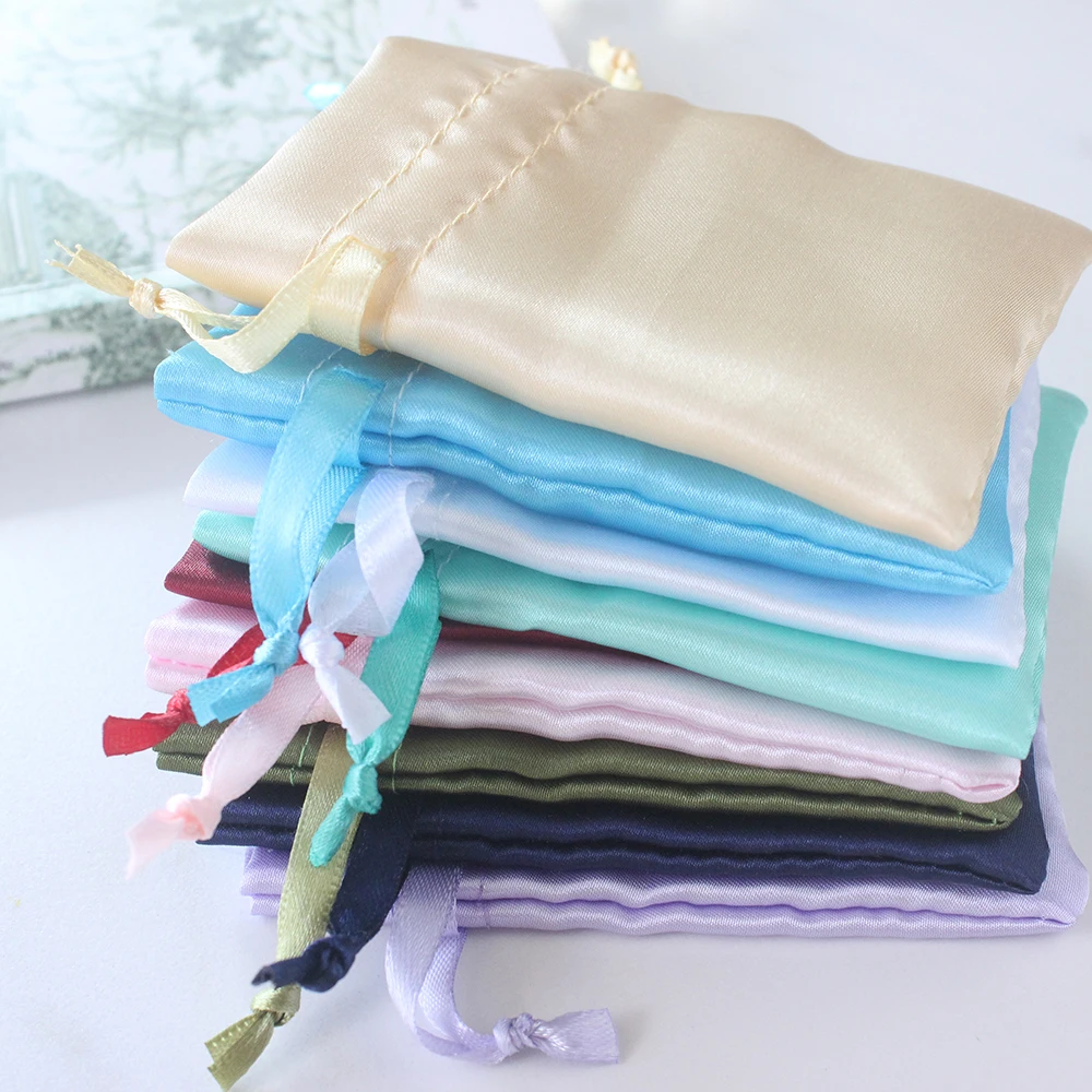 Soft Satin Drawstring Bag For Wedding Party Gift Luxury Jewelry Pouch Storage Dust packing Bag