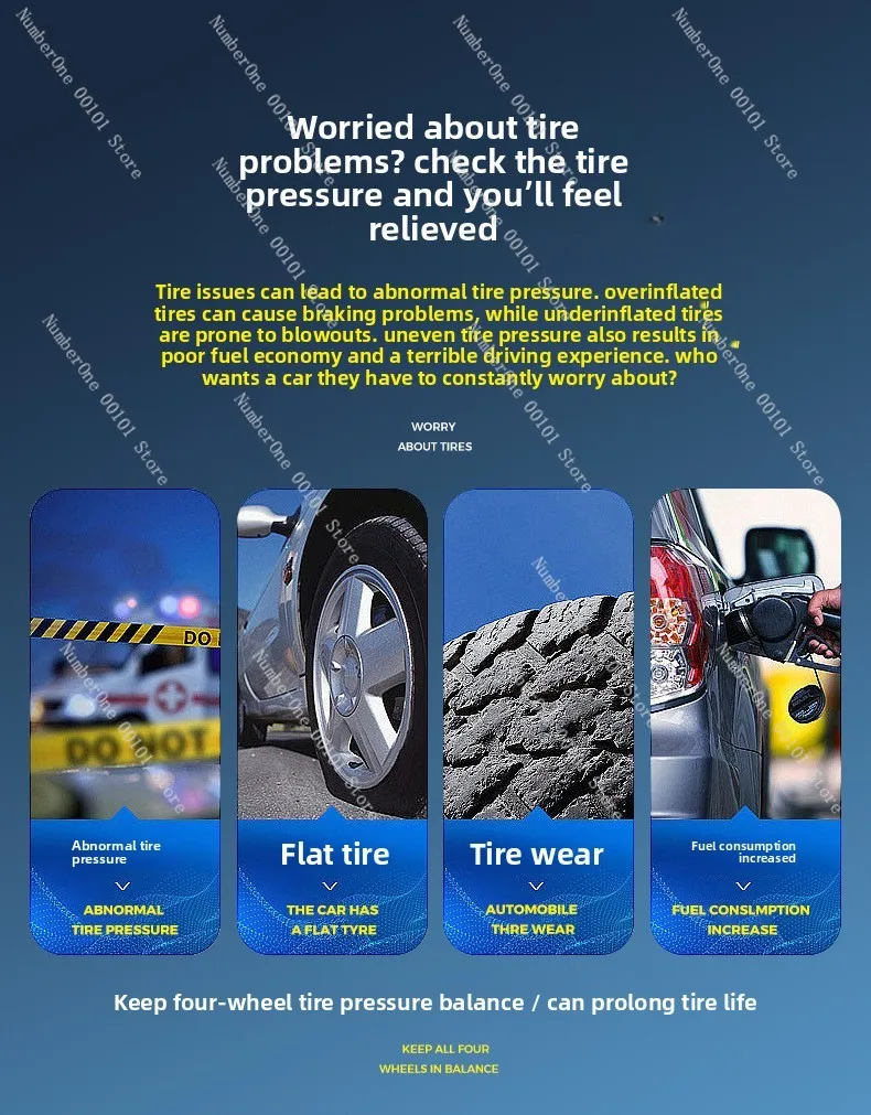 جهاز مراقبة ضغط إطارات السيارة الخارجية، نظام TPMS، شاشة رقمية عالمية، ولاعة السجائر، السيارة الإلكترونية