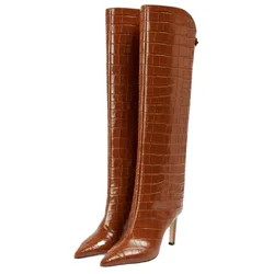Sharp Pointed Slim High Heels Solid Color Women's Boots Autumn and Winter Plus Size 43 Fashion Boots Thigh High Boots