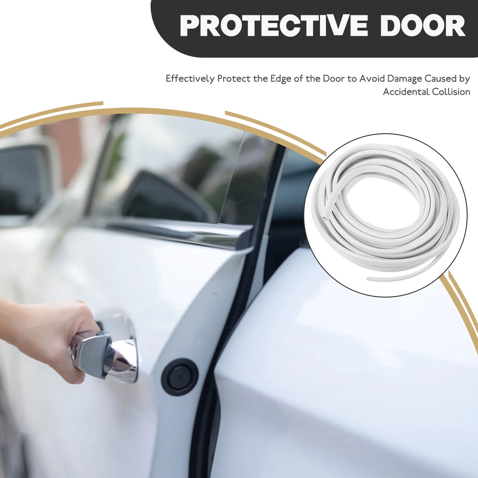 

10M Car Door Protector Edge Guards Anti collision Strip Durable Rubber Steel Universal Compatibility Scratch Dent Protection
