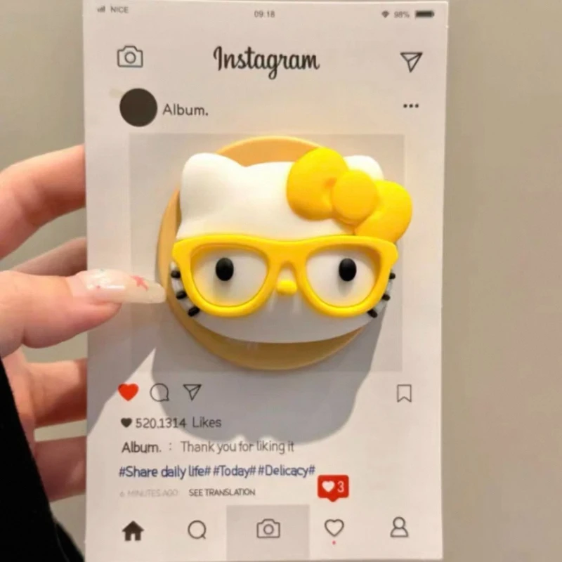 Cute Sanrio Hello Kitty For Magsafe Magnetic Phone Griptok Grip Tok Stand For iPhone Foldable Wireless Charging Case Holder