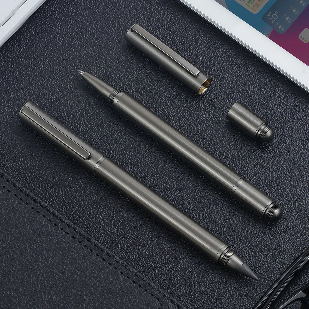 

1 PC Portable Dual-Function Pen 2in 1 Metal Signature Ballpoint Pen + Pencil Smooth Writing Easy to Carry Black Ink Perfect Gift