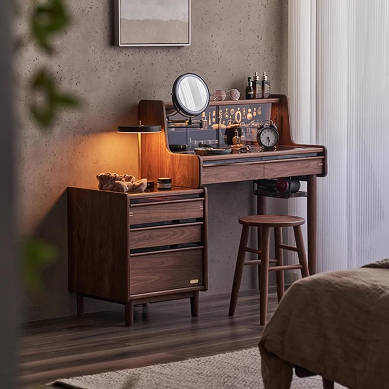 

Wood Cosmetics Vanity Table Bedroom Makeup Mirror Desk Study Luxury Dressing Table Modern Organizer Penteadeira Home Furniture