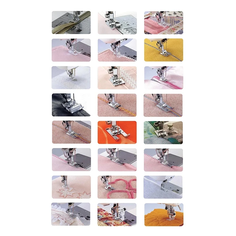 82PCS Sewing Machine Presser Foot Press For Brother Singer Kit Braiding Blind Stitch Overlock Zipper Ruler Parts Accessories