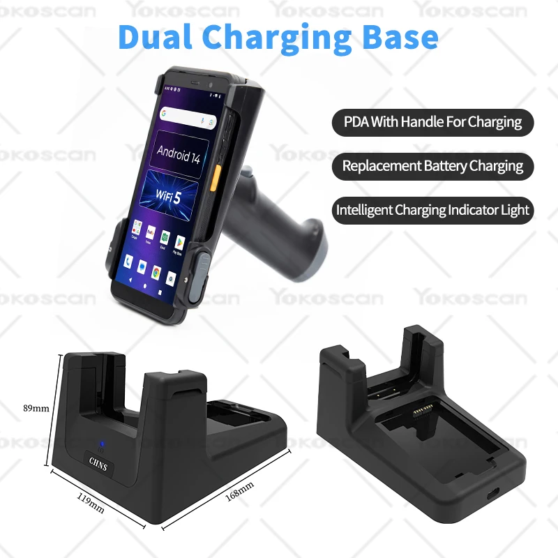 PDA Draagbare Terminal Google NFC PDA 8Core 6.0 inches Android14 Handheld 1D/2D Barcode Scanner Data Collector Met WIFI 4G TC60