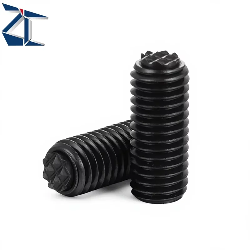 ZPT18 Black Oxide Carbon Steel Gripper Clamp Screw Precision Equipment Fastener Clamping Tooth Surface Screw