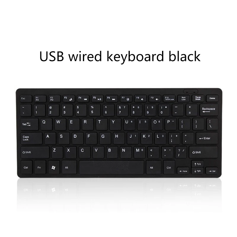 1 PC คุณภาพสูงอินเทอร์เฟซ USB ที่เงียบสงบ MINI Ultra Thin แบบพกพาคีย์บอร์ดแบบมีสายสําหรับ Notebook PC คอมพิวเตอร์สมาร์ททีวี