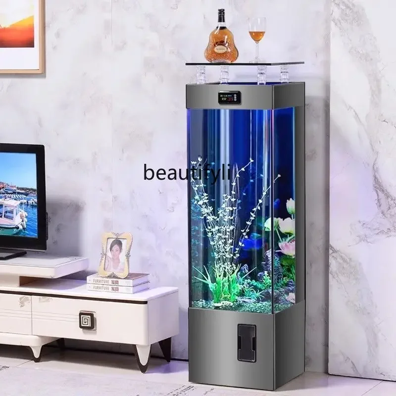 

New Smart Fish Tank Ecological Lazy Floor against the Wall Small and Medium Size Living Room Home Fish Globe Aquarium