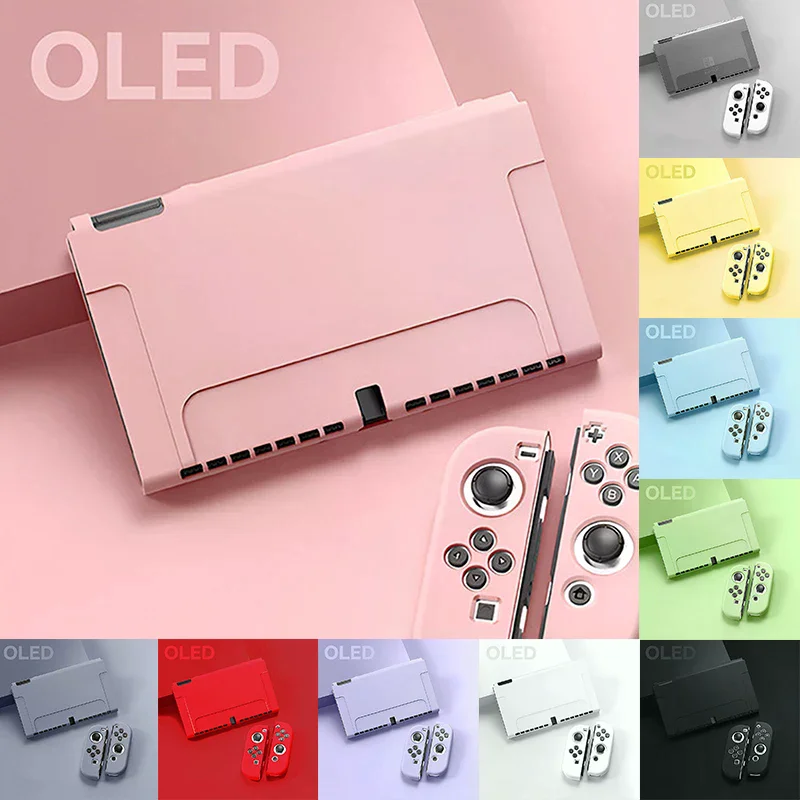 Case Protective Compatible with Switch Oled Console and Joy-cons, Can Be Inserted in Dock Shell