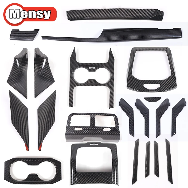 For BMW 5 Series G60 2024 Car Interior Carbon Fiber Dashboard Center Console Panel Cover Trim Kits