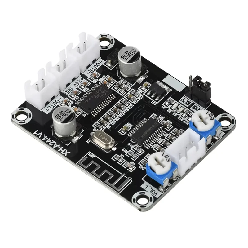 

ELECT-XH-A244 DC12- 24V Bluetooth Audio Amplifier Module Digital Amplifier Board Dual Channel 30Wx 2 Hifi Stereo Amplifier