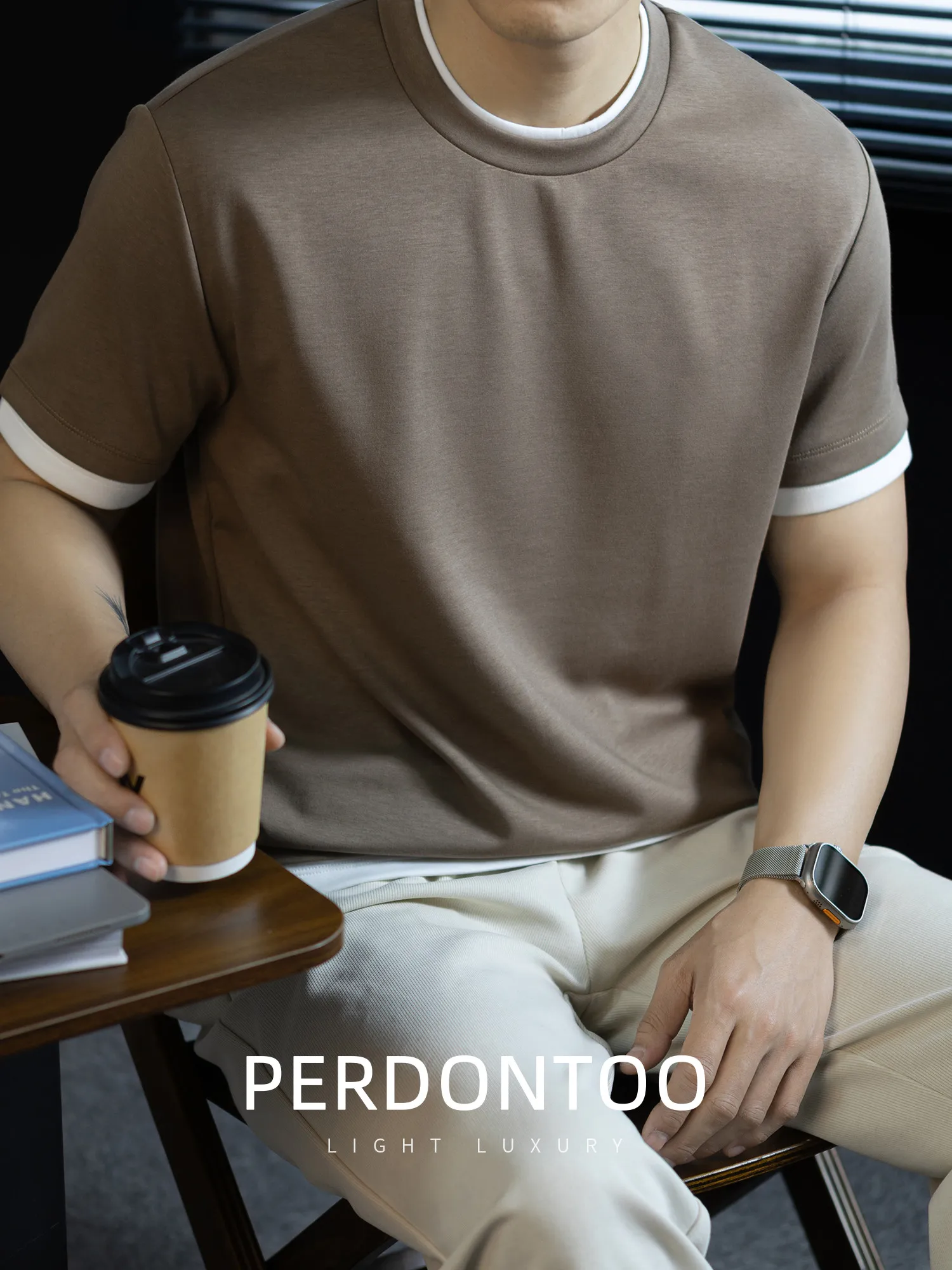 

Trendy Men Fake Two Pieces T shirt 2026 Summer Classic O-Neck Modal + Cotton Clothes Short Sleeve Tops Breathable T-shirt