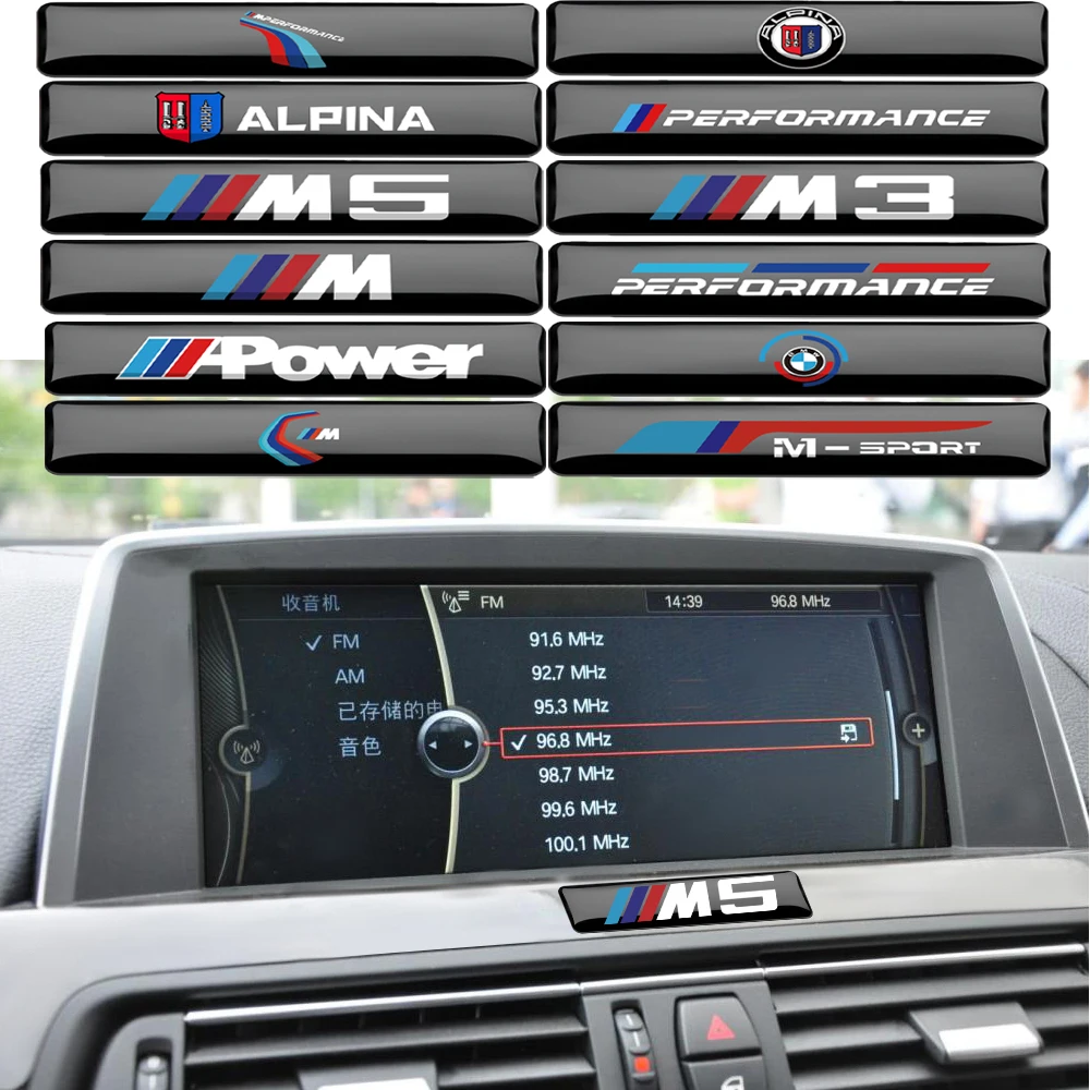 5/10/20pcs 3D Epoxy For BMW Motorsport M Performance M3 M5 Power Alpina Emblem Badge Car Interior Exterior Decoration Stickers