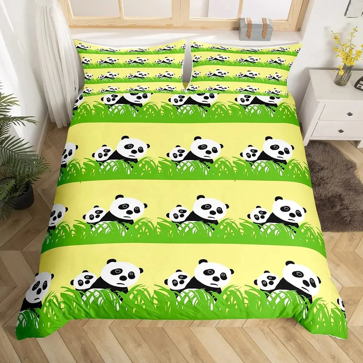 Cute Unicorn Panda Duvet Cover Cartoon Animal Bedding Set Microfiber Star Rainbow Comforter Cover Twin Queen King for Girl Boys