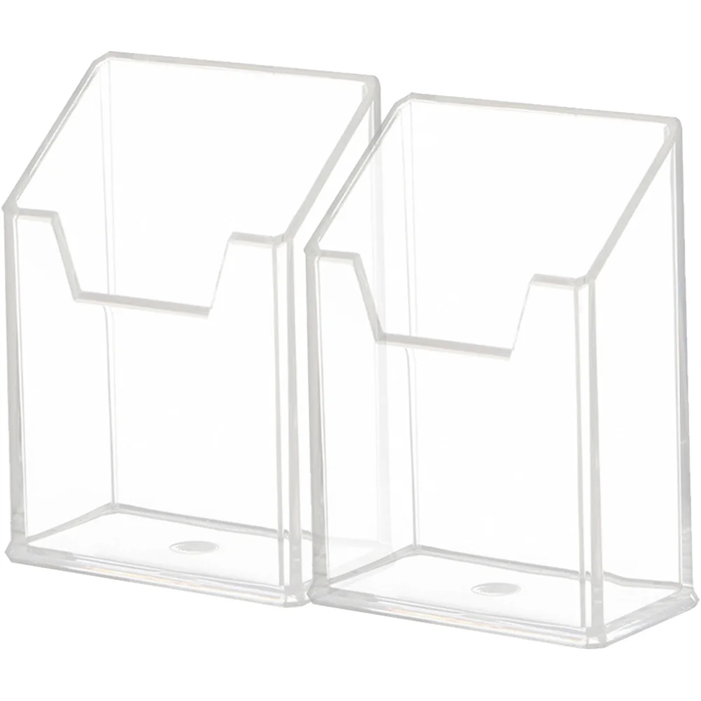 2Pcs Transparent Acrylic Pen Holders Desktop Organizer Large Capacity Makeup Brush Storage Box Office Supply Acrylic Pen Holder