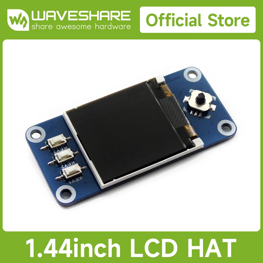 Waveshare sombrero con pantalla LCD de 1,44 pulgadas para Raspberry Pi Zero/Zero W 128x128 píxeles interfaz SPI retroiluminación LED 3,3 V