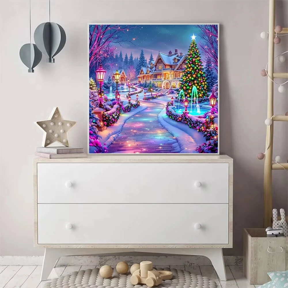 

500PCS/1024 PCS Jigsaw Puzzles Landscape House Festival Challenging Family Activity Game for Gameroom Bedroom Gift Frameless