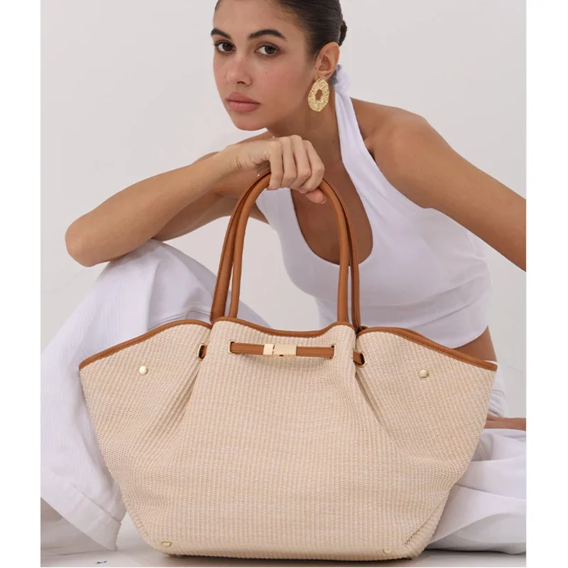 

Fashion Large Capacity Straw Wing Single Shoulder Bag,Woven Vegetable Basket Handbag，Summer Beach Bag，Underarm Shopping Bag