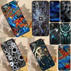 Technology Men's Luxury Case For iPhone 11 12 13 14 15 16 Pro Max Cover For iPhone 13 12 Mini XR X XS Max Plus