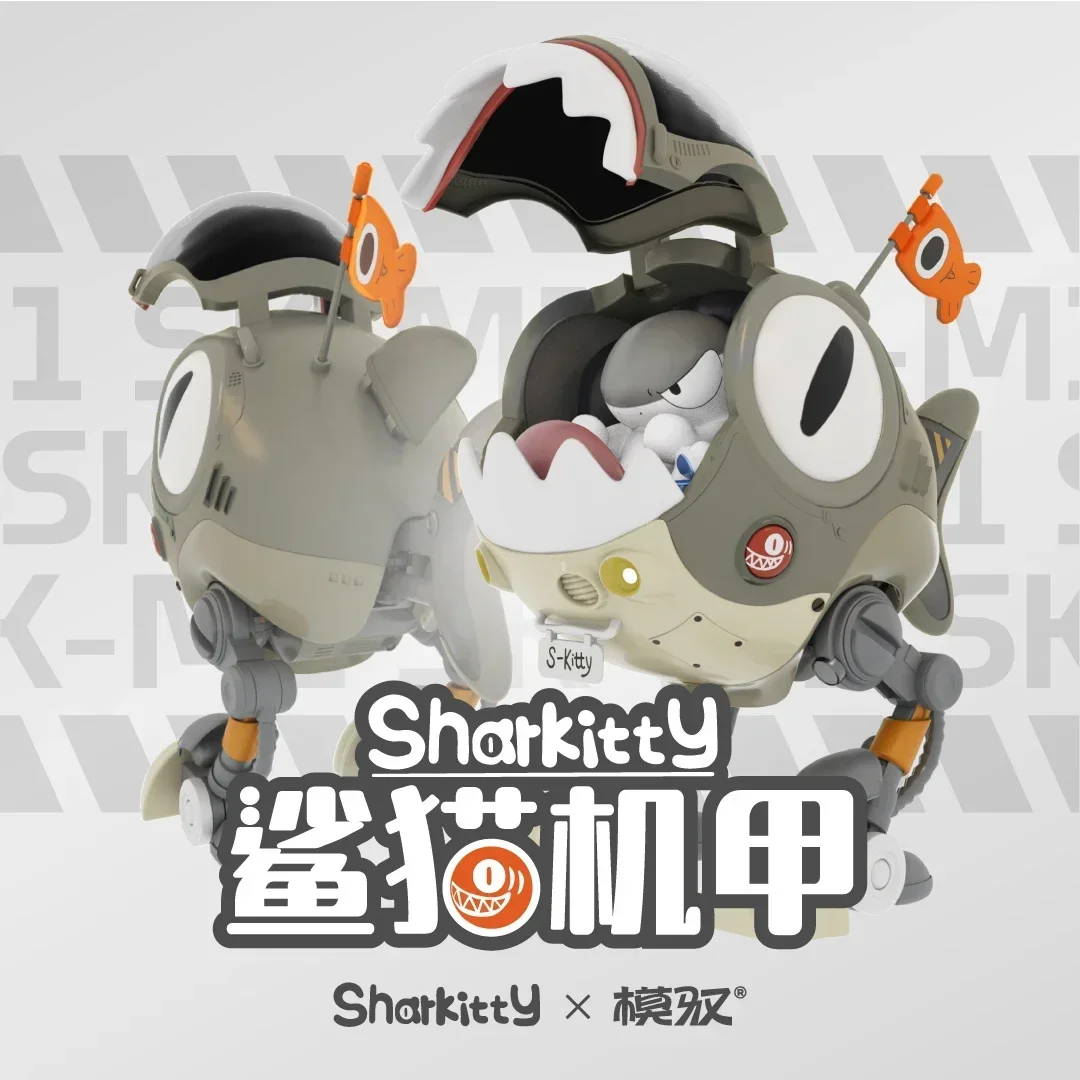 

Sharkitty Mech Action Figures Collection Model Dolls Kawaii Anime Figure Cute Cartoon Decor Trendy Creative Toys Surprise Gifts