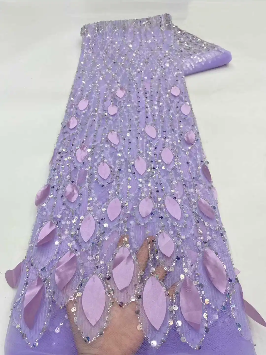 الأفريقي مطرز 2025 جودة عالية النيجيري الترتر مع اللؤلؤ الدانتيل الفرنسي تول أقمشة الدانتيل لخياطة فستان الحفلات