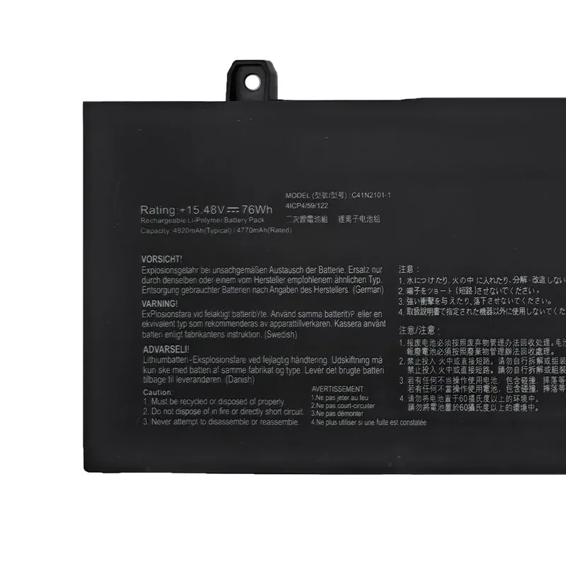 C41N2101-1 C41N2101 Laptop Battery For ASUS ROG Zephyrus G14 FX517 ZenBook PRO 17 UM6702 UX6404 15.48V 76Wh 4920mAh
