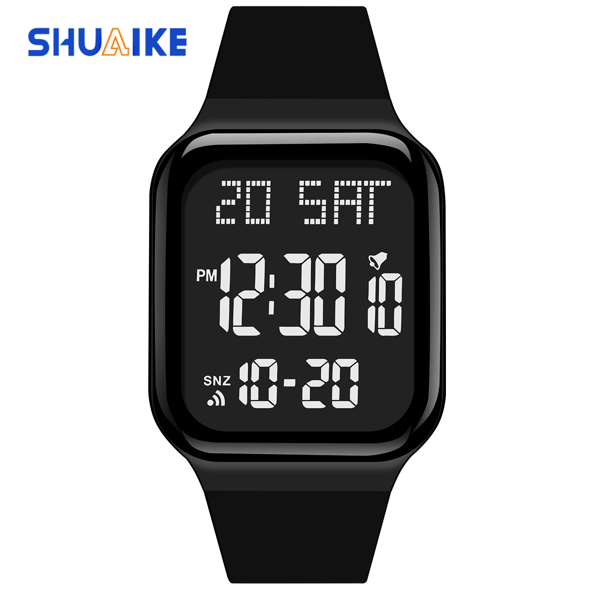 SHUAIKE 1089-10 Men\'s and Women\'s Leisure Sports Electronic Watch LED Large Dial Multi functional Multi color Waterproof Watch