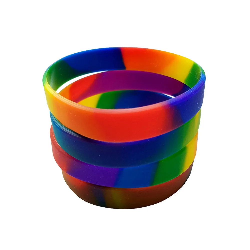 

10pcs Rainbow Wristband Bracelet Set Soft Comfortable Silicone Durable Long Lasting Party Favors Gifts Accessories