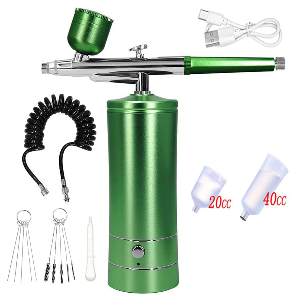 Airbrush met compressor Draagbare Airbrush Verfspuit Mini-spuitpistool Draadloze Air Brush Schilderen Airbrush Kit met compressor